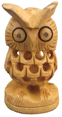 

Chitra Handicraft Owl Decorative Showpiece - 6 cm(Wooden, Brown)