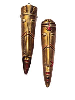 

Hand Artz Terracotta Handmade Wall Hanging Hawaian Mask Decorative Showpiece - 28 cm(Terracotta, Multicolor)
