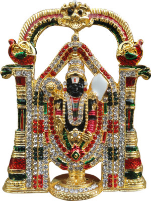 

Tied Ribbons balaji sparkling stones Decorative Showpiece - 6.5 cm(Gold Plated, Multicolor)