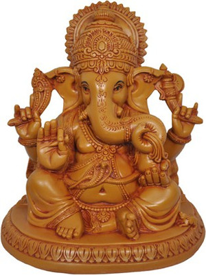 

Nilgiri Touch Ganesha Wood Finish Decorative Showpiece - 18.5 cm(Polyresin, Brown)