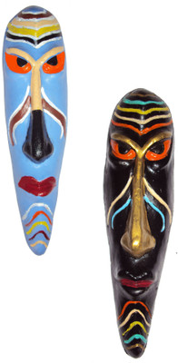 

Hand Artz Terracotta Handmade Wall Hanging Home Decorative Hawaian Mask Decorative Showpiece - 20 cm(Terracotta, Multicolor)