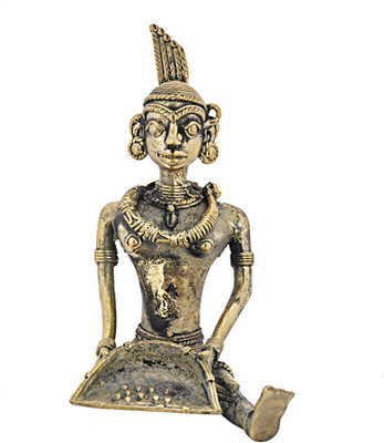 

Vidushi Dhokra Art Bell Metal Decorative Showpiece - 13.5 cm(Alloy, Yellow)