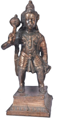 jy Hanuman Standing Gun Metal Copper Colour God Idol Decorative Showpiece  -  66 cm(Aluminium, Brown)