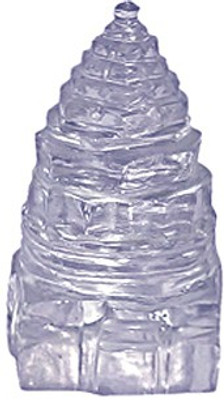 

Shaligram Shala Shree Yantra in Sphatik Decorative Showpiece - 3 cm(Crystal, White)