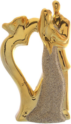 

JaipurCrafts Decorative Loving Couple Decorative Showpiece - 20 cm(Polyresin, Gold, Silver)