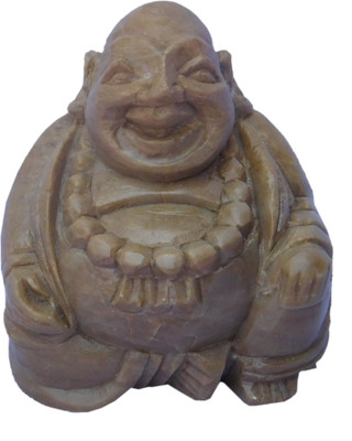 

Laxita Stone Laughing Buddha for Home & Office Decorative Showpiece - 5 cm(Stoneware, Beige)