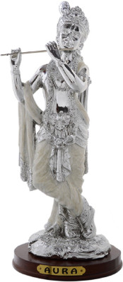 

JaipurCrafts Premium Collection Silver Lord Krishna Playing Flute(Big) Decorative Showpiece - 22.78 cm(Silver Plated, Silver)