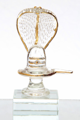 

Anasa Shivling God Idol With 22ct Gold Plated Decorative Showpiece - 12.5 cm(Crystal, Gold)