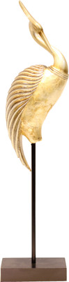 

X-Gift Aramani heron (bagula) bird Decorative Showpiece - 51 cm(Polyresin, Gold)