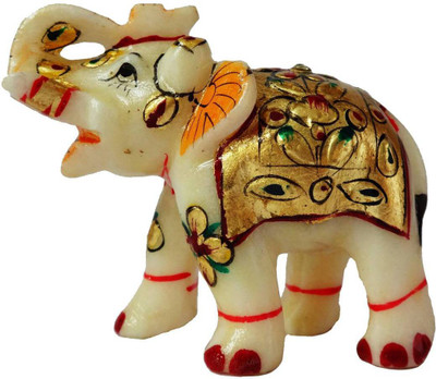 

Artifa Marble Elephant Handicraft Decorative Showpiece - 8 cm(Ceramic, White)