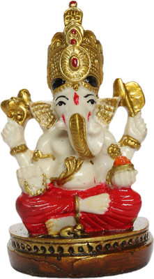 

Heeran Art Religious Idol of Mukut Ganesha Mini.3 Best for Car Decor Statue Decorative Showpiece - 8 cm(Polyresin, Multicolor)