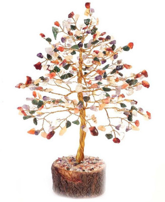 

Shubh Store 100 % Original Crystal Gem Tree Decorative Showpiece - 17 cm(Alloy, Multicolor)