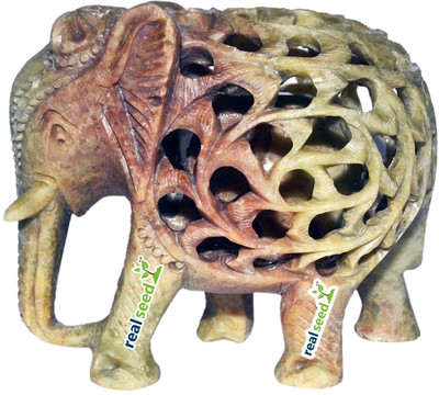 

Real Seed High Quality Marble Elephant With Baby inside Decorative Showpiece - 10.3 cm(Marble, Multicolor)