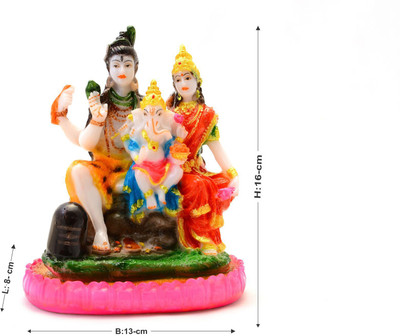

K&P Shiv Parivar Decorative Showpiece - 16 cm(Polyresin, Multicolor)