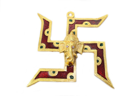 

Sarvsiddhi Swastik Ganesh Wall Hanging Decorative Showpiece - 2 cm(Aluminium, Multicolor)