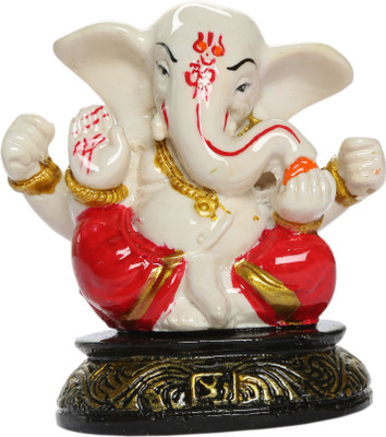 

Heeran Art Lord Ganesha Idol Statue Car Decor Decorative Showpiece - 7 cm(Polyresin, Multicolor)