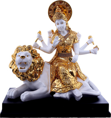 

Saanvi Creations Decorative Showpiece - 36 cm(Polyresin, White, Gold)