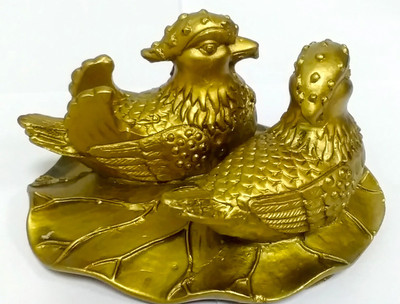 

Starstell Feng Shui Mandarin Ducks Love Bird Decorative Showpiece - 6 cm(Polyresin, Gold)