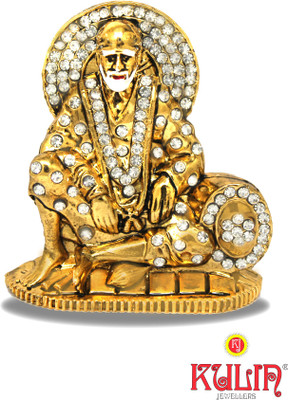 

Kulin Lord Sai | Saibaba Idol For Car Dashboard | Home Decor | Gifting Decorative Showpiece - 5.9 cm(Gold Plated, Gold)