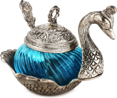 

Basement Bazaar Decorative Showpiece - 12 cm(Aluminium, Blue, Silver)