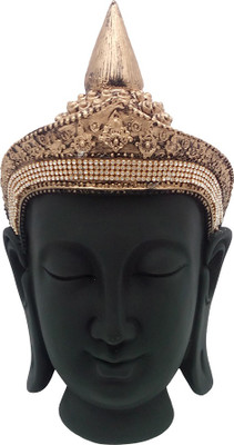 

Art N Hub Buddha Face - Handicraft Decor Statue (H-33cm) Decorative Showpiece - 33 cm(Polyresin, Black, Gold)