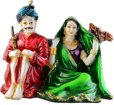 

JaipurCrafts Beautiful Rajasthani Couple With Camel Decorative Showpiece - 15 cm(Polyresin, Multicolor)