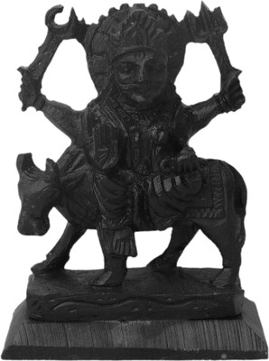 

Laxita Black stone God Shanidev Statue for Home & Office Decorative Showpiece - 10 cm(Stoneware, Black)