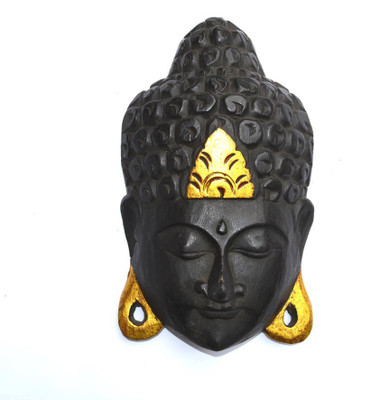 

Art Godaam Buddha Mask Decorative Showpiece - 30 cm(Wooden, Black)