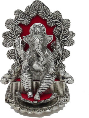 

Jupiter Elite Raja Ganesha Decorative Showpiece - 15 cm(Aluminium, Silver)