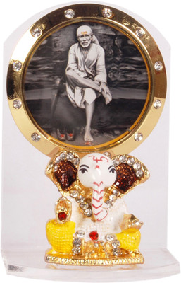 

Sigaram Ganesha & Sai Baba For Car Dashboard, Table or Ofice-Desk, Shops and Homes - K365 Decorative Showpiece - 7 cm(Acrylic, Multicolor)