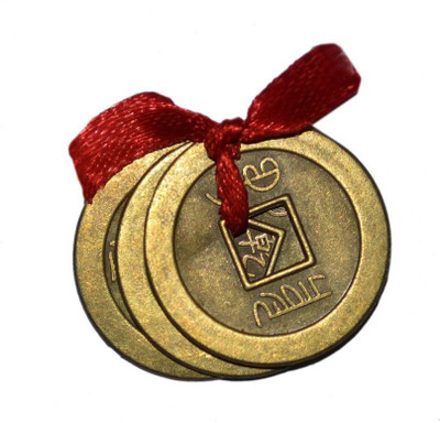 

24 Carat लक्ष्मी आपके द्वार The Three Lucky Feng-Shui Coin Decorative Showpiece - 2.5 cm(Nickel, Gold Finish, Bronze, Iron, Gold)