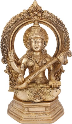 ARIHANT CRAFT Hindu Goddess Saraswati Idol Statue Sculpture Hand Work Decorative Showpiece  -  24.5 cm(Brass, Yellow, Gold)