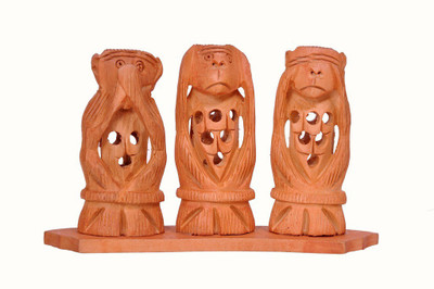 

craft addict rajasthani handicrafts Decorative Showpiece - 7 cm(Wooden, Brown)