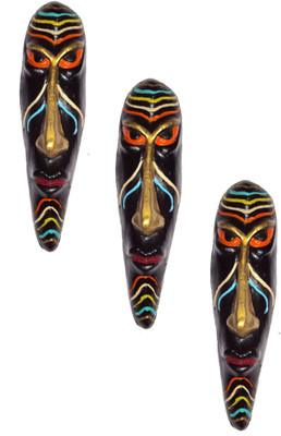 

Hand Artz Terracotta Handmade Wall Hanging Hawaian Mask Decorative Showpiece - 20 cm(Terracotta, Multicolor)