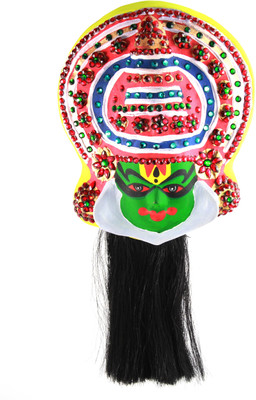 

Adaa Kathakali Mask (Height 7 Inches x Width 5.5) Decorative Showpiece - 17.75 cm(Paper Mache, Multicolor)