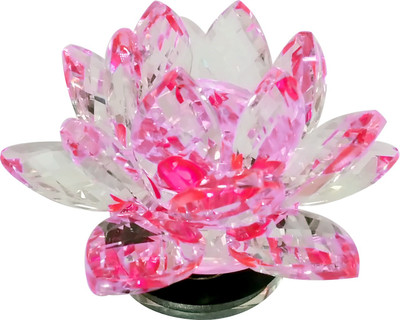 

Starstell Rotating Base Crystal Lotus Pink Hue Reflection Decorative Showpiece - 5 cm(Crystal, Clear)