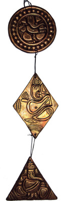 

Hand Artz Terracotta Ganesha Wall Hanging Decorative Showpiece - 42 cm(Terracotta, Copper)