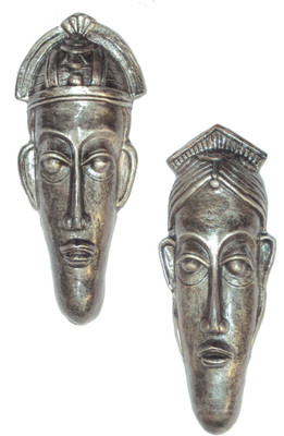 

Hand Artz Terracotta Handmade Wall Hanging Home Decorative Hawaian Mask Decorative Showpiece - 15 cm(Terracotta, Silver)