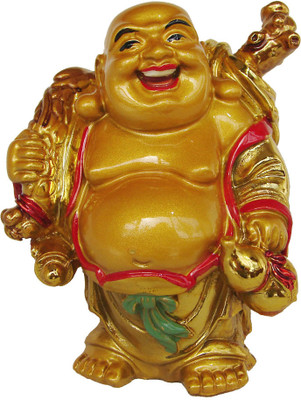

Anjalika Feng Shui Laughing Buddha Decorative Showpiece - 8 cm(Polyresin, Multicolor)
