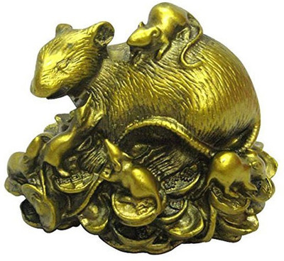 

Varanasi Enterprises feng shui charm rat for love and romance Decorative Showpiece - 3 cm(Polyresin, Multicolor)