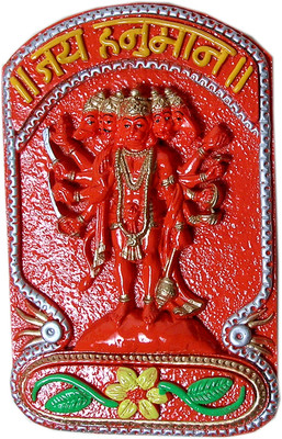 

Megifting Shree Panchmukhi Hanuman-Wall Hanging (ORG) Decorative Showpiece - 19 cm(Polyresin, Multicolor)
