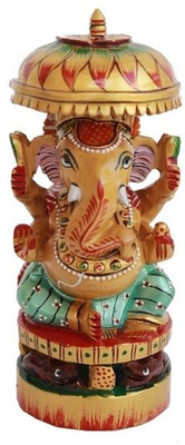 

Craft International Lord Ganesha Decorative Showpiece - 16 cm(Wooden, Multicolor)