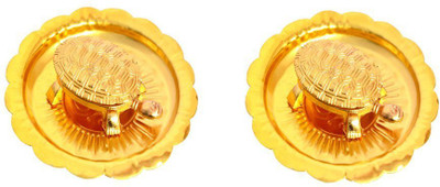 

Numeroastro Vastu.Fengshui Turtle In Plates (Pack Of 2) Decorative Showpiece - 1 cm(Bronze, Gold)
