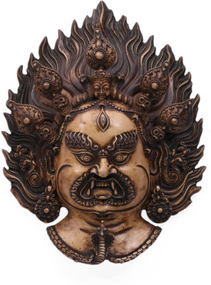 

Collectible India Tibetan Large Mahakala Shiva Wall Hanging Sculpture - Fengshui Vastu Lucky Decor Decorative Showpiece - 32.5 cm(Polyresin, Multicolor)