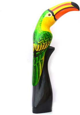 

Art Godaam Wooden hand painted colourful bird Decorative Showpiece - 32 cm(Wooden, Multicolor)