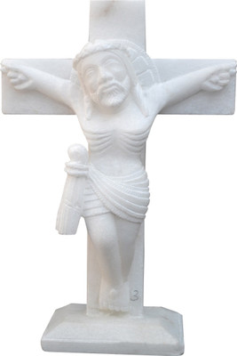 

Laxita White Marble Jesus Christ Made of Italian Marble for Home & Office Decorative Showpiece - 15 cm(Stoneware, White)