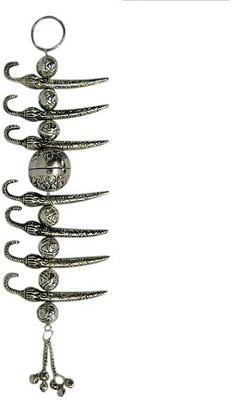 

Rci Handicrafts Wall Hanging Nimbu Mirchi Decorative Showpiece - 21 cm(Aluminium, Silver)