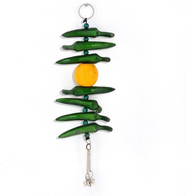 

Manoramaenterprises Nimbu Mirchi Decorative Showpiece - 15.12 cm(Aluminium, Multicolor)