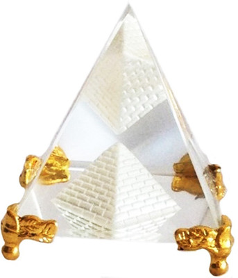

Anjalika Feng Shui Crystal Pyramid With Stand Decorative Showpiece - 5 cm(Crystal, White)