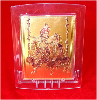 

Gold Art 4 U Radhe Krishna Gold Foil Decorative Showpiece - 11 cm(Gold Foil, Multicolor)
